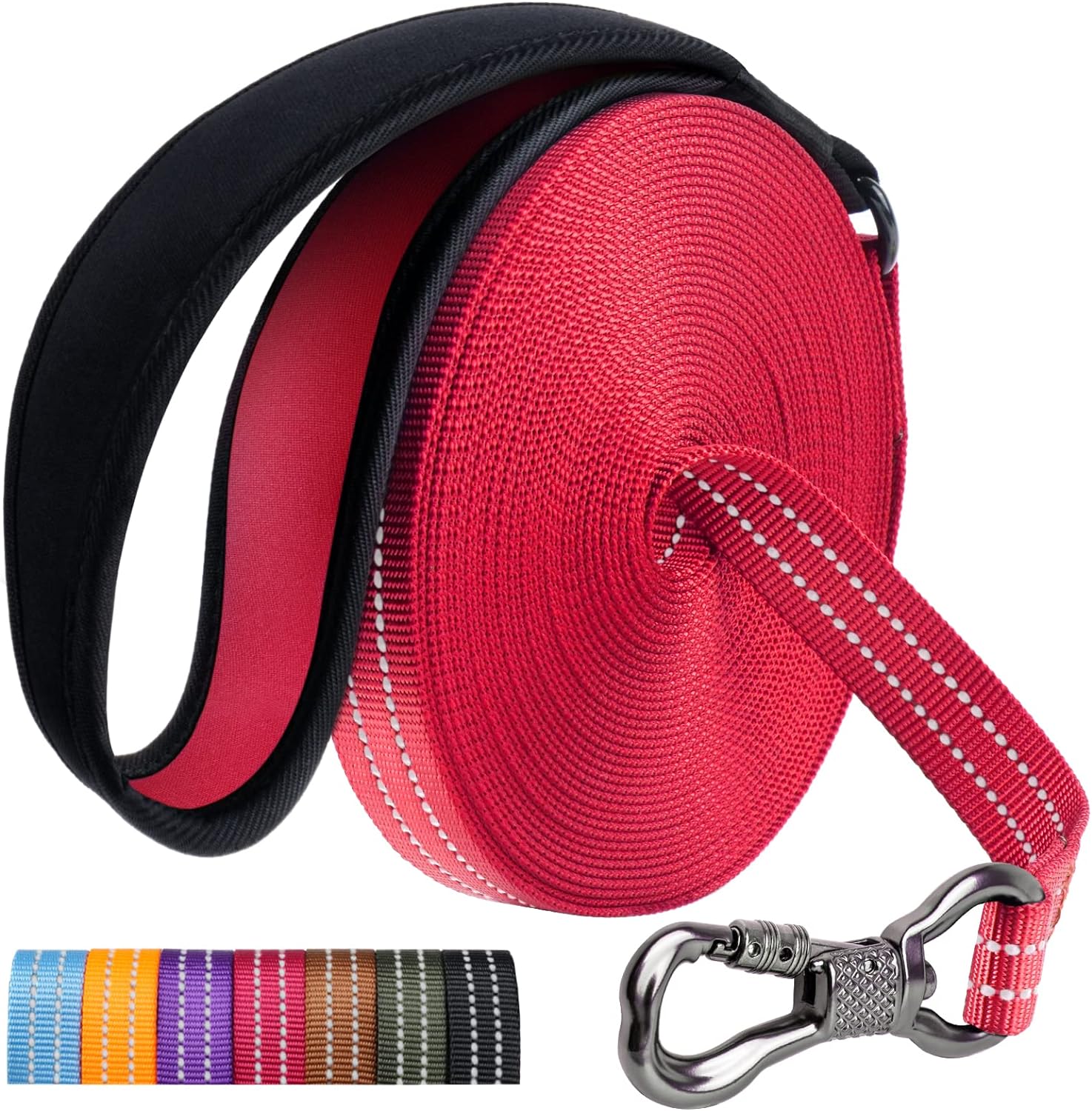 Dog Leash 1.2" Extra Wide Nylon 10 Feet Long Line for Training