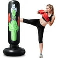 thumbnail image 1 of Aystkniet Inflatable Punching Bag for Kids and Adults - 63" High Boxing Blow Up Training Bag with Stand - Strong Kid Bop Bag for Kickboxing Practice - Activities Gift for Kids, Men, Women, boy, Girl, 1 of 7
