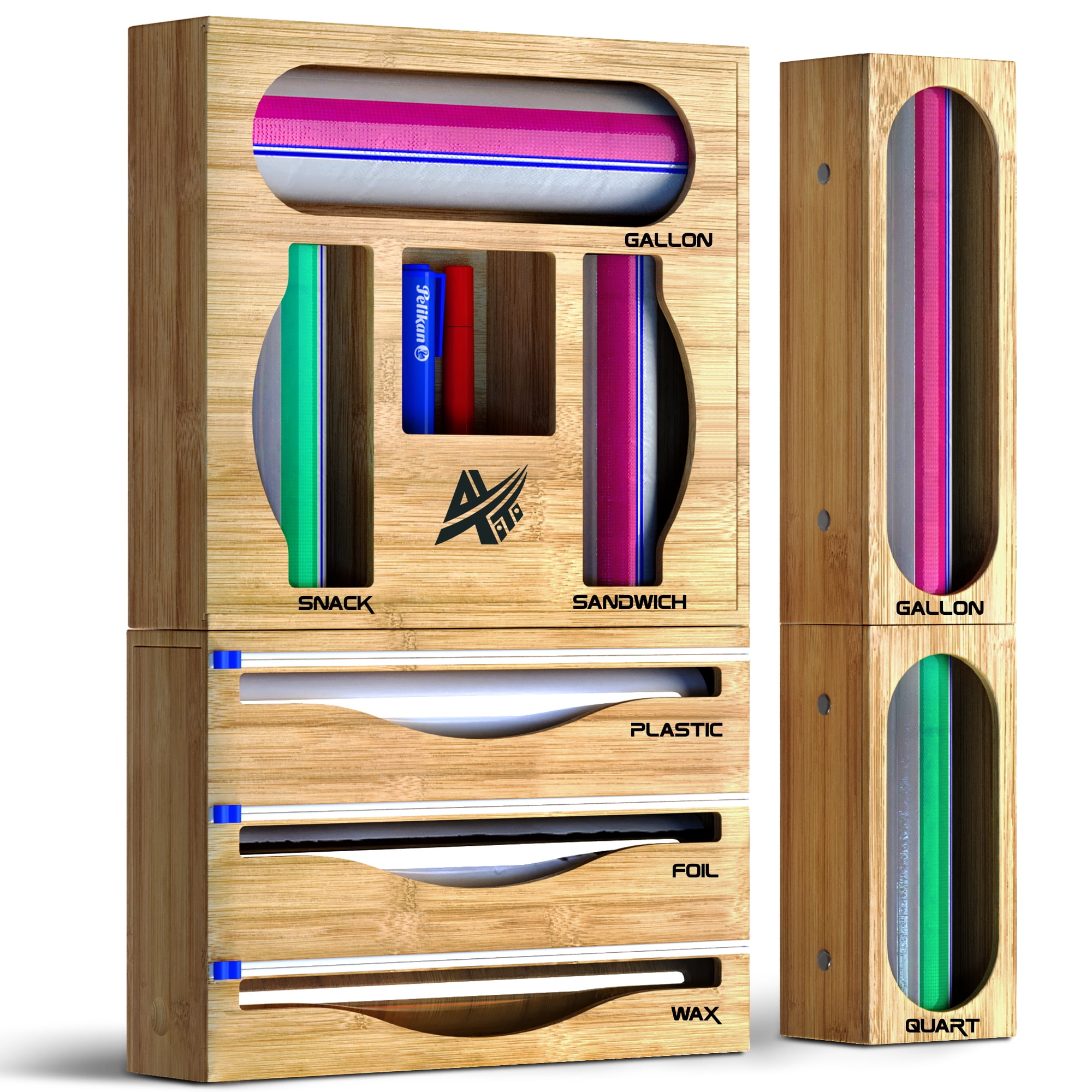 Bamboo Plastic Wrap Dispenser for Kitchen Drawer/ Aluminum Foil/ Cling –  GreenLivingLife