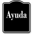 thumbnail image 1 of Ayuda Spanish Muestra al aire libre firmar BLACK Aluminum Composite Sign, 15"x18", 1 of 9
