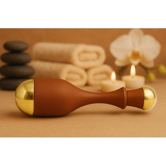 Ayurvedic 2-in-1 Kansa Wand Dual-Head for Face Feet Body SPA Skin Rejuvenation & Stress Relief Massage Therapy Tool