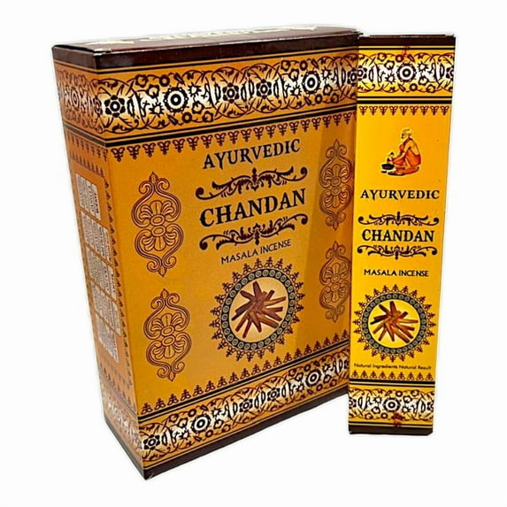Ayurvedic Chandan Masala Incense Stick Natural Handmade Agarbatti Hand Agarbathi 12 Pack 15 gm