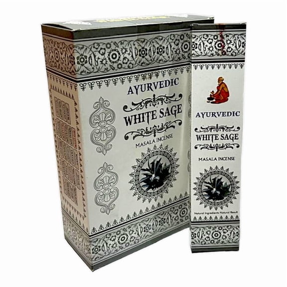 Ayurvedic White Sage Masala Incense Stick Natural Handmade Agarbatti Hand Agarbathi 12 Pack 15 gm