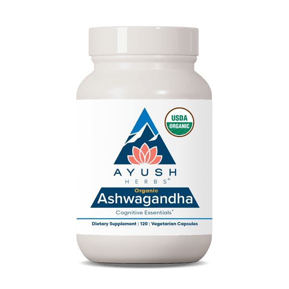 Ayush Herbs Ashwagandha Root Capsules for Men and Women, 500mg, 120 Count