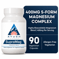 thumbnail image 1 of Ayush Herbs SupraMag Magnesium Complex Supplement for Mind, Sleep, and Energy, 400 mg, 90 Capsules, 1 of 8