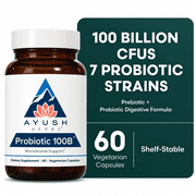 Ayush Herbs Probiotics Supplement for Digestion and Gut Health, 60 Capsules