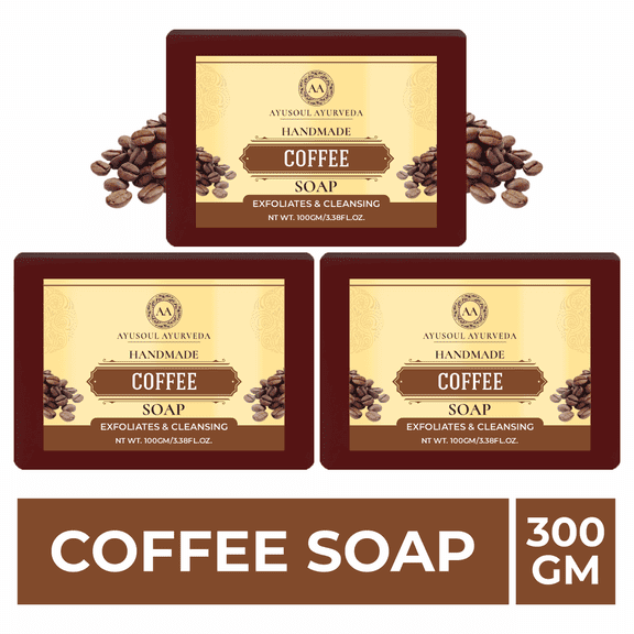 Ayusoul Ayurveda Natural Hand made coffee Soap For Man and Woman
