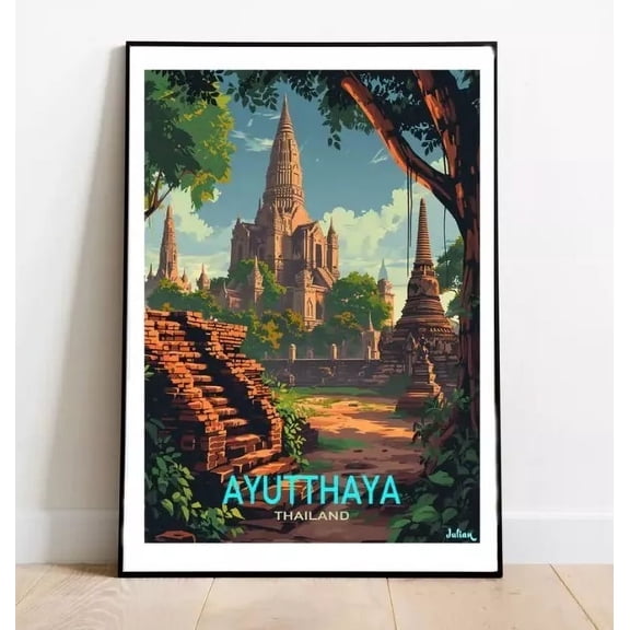 Ayutthaya Thailand Poster - Matte Vertical Posters World Art Print Home Decor Vintage Art Print Cute Birthday Gift Wall Art