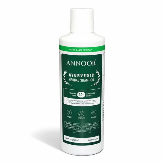 Annoor Ayurvedic Herbal Shampoo 16 oz | Plant-Based & Sulfate-Free | With Amla, Reetha, Shikakai & Aloe Vera | For Soft, Healthy-Looking Hair