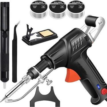 Ayyecoeeye Welder Five-Piece Set, Versatile Ayyecoeeye Welding Gun, Internally Heated Industrial Laser Welding Tools, Comes with 3 Rolls of Spare Tin Wire (Black)