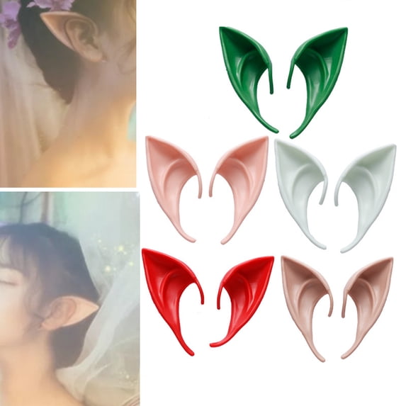 Ayyufe 1 Pair Skin-friendly Elf Ears Breathable Emulsion Cosplay Costume Latex Elf Ears Halloween Decoration