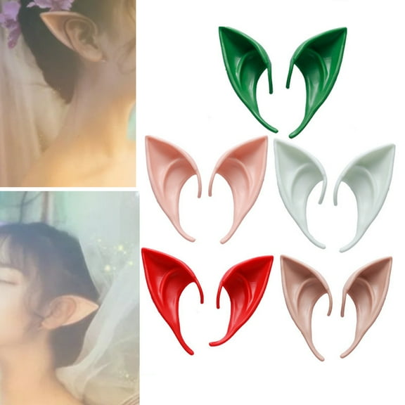Ayyufe 1 Pair Skin-friendly Elf Ears Breathable Emulsion Cosplay Costume Latex Elf Ears Halloween Decoration