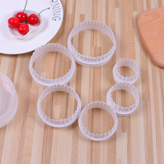 Ayyufe 1 Set Double-sided Biscuit Cutters Easy to Use Plastic DIY Cake Rings Dough Shape Molds for Kitchen