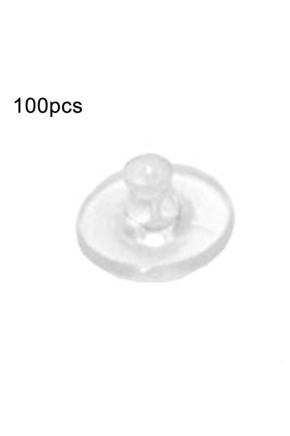 100Pcs Transparent Silicone Ear Stud Earring Backings Stopper