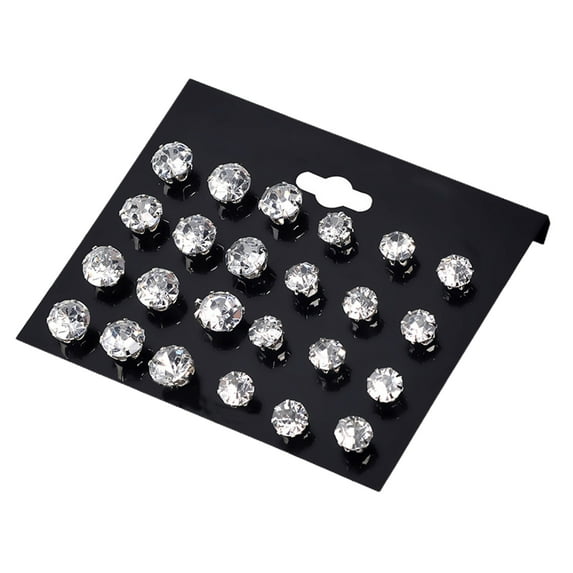 Ayyufe 12 Pairs Earrings Exquisite Lovely Cubic Zirconia Brilliant Ear Studs for Dating