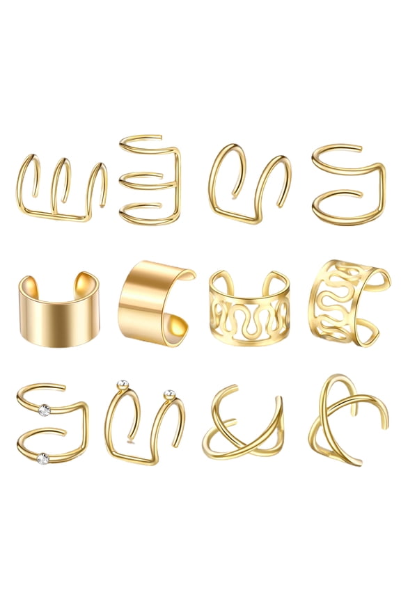 1Pack Of 2 Women Metal Earrings Nightclub Pierced Free Simple Ear Clips