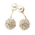 thumbnail image 1 of Ayyufe 1Pair Ear Studs Pearl Decor Alloy Women Front Back Stud Earrings for Birthday Party, 1 of 7