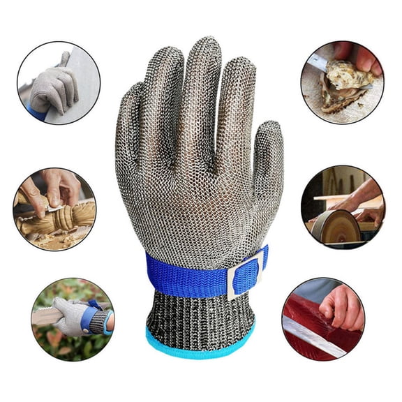 Ayyufe 1Pc Cut Proof Stab Resistant Stainless Steel Gloves Metal Mesh Butcher Winter Gloves Tactical Warm Soft
