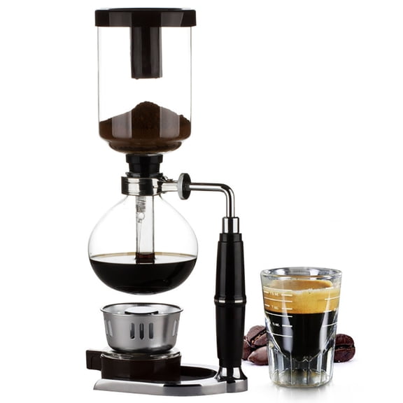Ayyufe 300/500ml Siphon Coffee Machine Glass Pot Home DIY Filter Manual Coffeemaker;Black