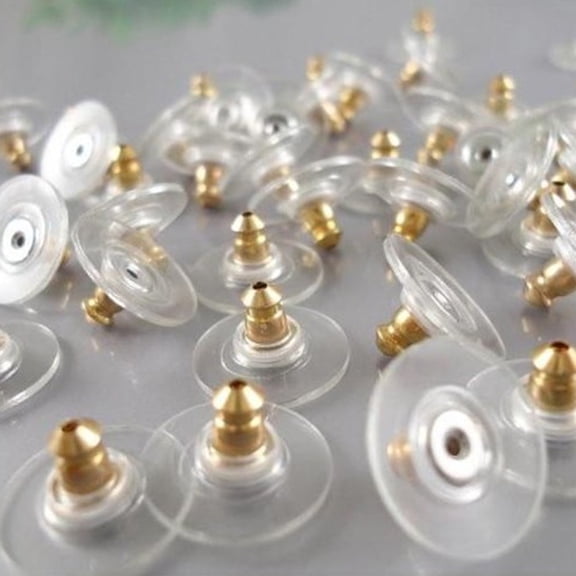 Ayyufe 50Pcs/Set Ear Nuts Earring Findings Keepers Earring Safety Replacement Back Pads Backstops Stopper for Hook Earring Studs Hoops