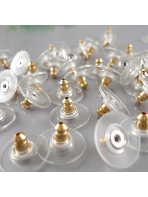 50Pcs/Set Ear Nuts Earring Findings Keepers Earring Safety Replacement Back Pads Backstops Stopper for Hook Earring Studs Hoops