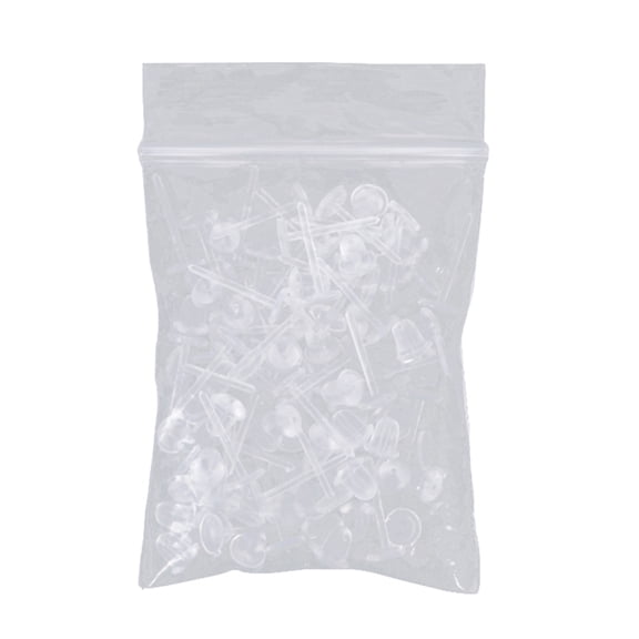 Ayyufe 50Pcs/Set Unisex Clear Plastic Earring Post Ear Pins Backs DIY