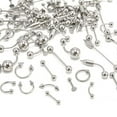 thumbnail image 1 of Ayyufe 60Pcs Body Piercing Rings Mixed Skin-friendly 316L Stainless Steel Nose Ear Lip Fashion Body Piercing Studs Nose Rings Pack for Daily Life, 1 of 7