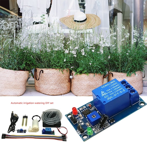 Ayyufe Automatic Watering System Kit, Indoor&Outdoor Plant DIY Automatic Watering Irrigation System Soil Moisture Sensor Pump Module Kit