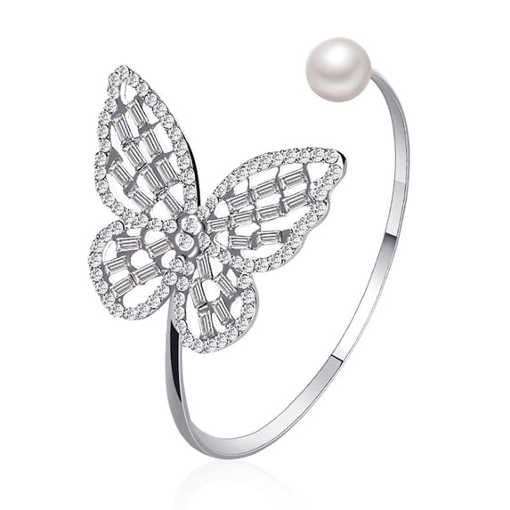 Ayyufe Bangle All-match Flexible Alloy Adjustable Opening Butterfly Bracelet for Party
