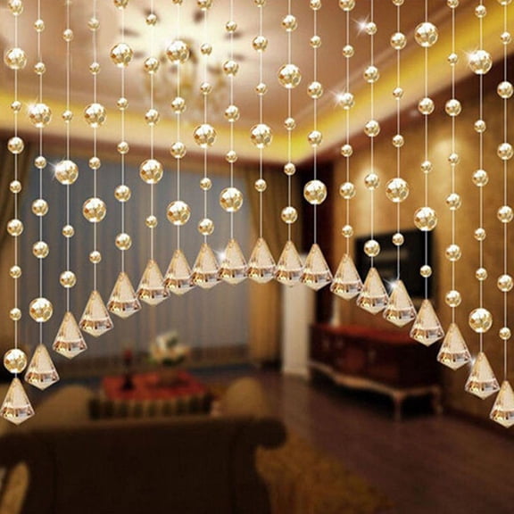 Ayyufe Beads String Curtain Fashion 1 Meter Glass Beads Drapes Partition Wedding Backdrop Hanging Curtain