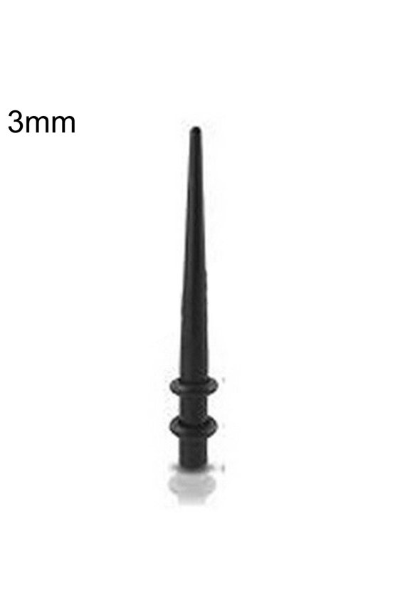 Black Straight Acrylic Cone Shape Ear Expander Stretcher Taper Plug Device