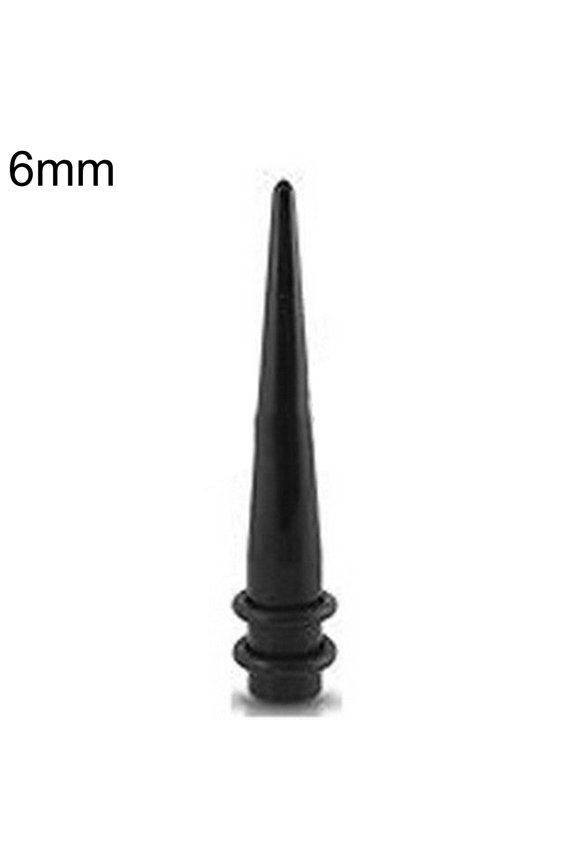 Black Straight Acrylic Cone Shape Ear Expander Stretcher Taper Plug Device