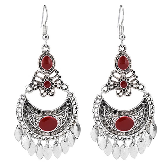 Ayyufe Bohemian Gemstone Geometric Dangle Hook Earrings Women Banquet