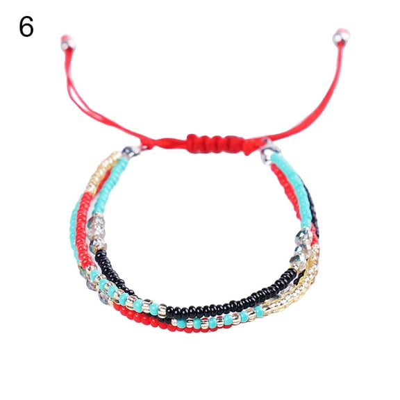 Ayyufe Bohemian Women Colorful Beaded Multilayer Bracelet Handmade Woven