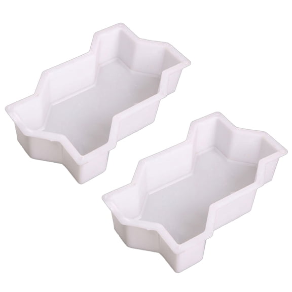 Ayyufe Brick Mold 2Pcs Wave Shape Garden DIY Walking Path Pavement Maker Floor Cement Brick Mold