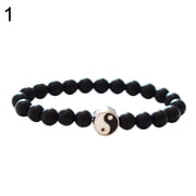 Ayyufe Classic Round Yin Yang Beads Unisex Bracelet Lovers Couple