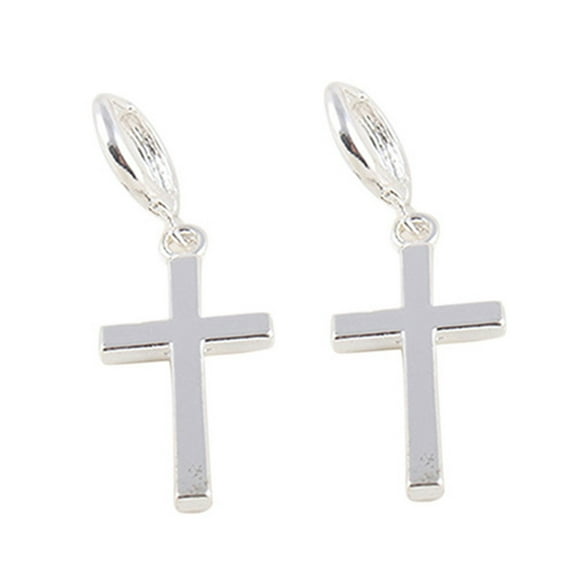 Ayyufe Earrings Exquisite Fadeless Alloy Smooth Surface Cross Shape Women for Party