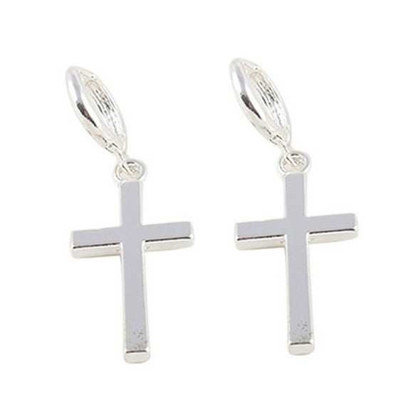Ayyufe Earrings Exquisite Fadeless Alloy Smooth Surface Cross Shape Women for Party
