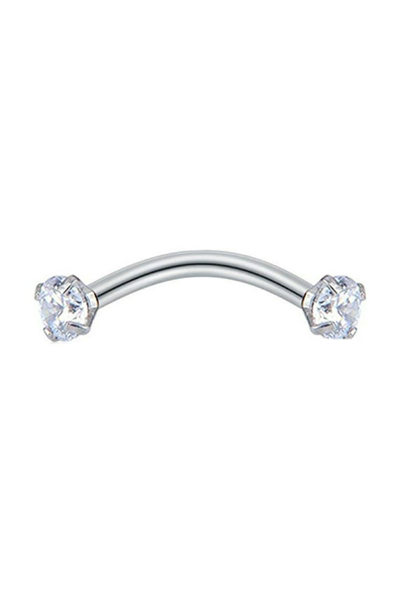 Eyebrow Ring Cubic Zirconia Wear-resistant Steel Body Piercing Barbell for Women