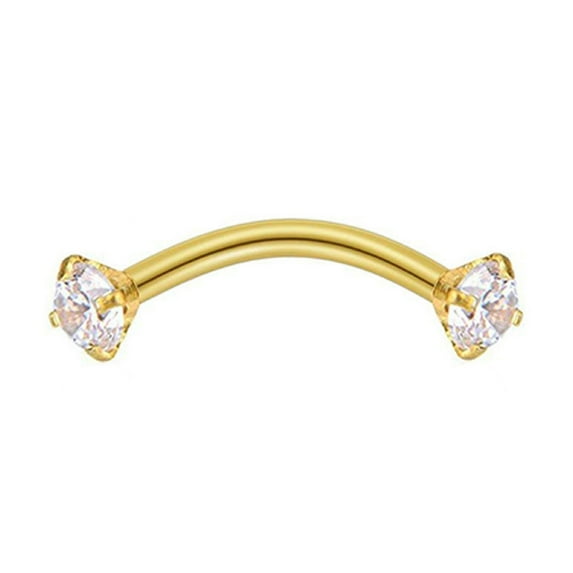 Ayyufe Eyebrow Ring Cubic Zirconia Wear-resistant Steel Body Piercing Barbell for Women