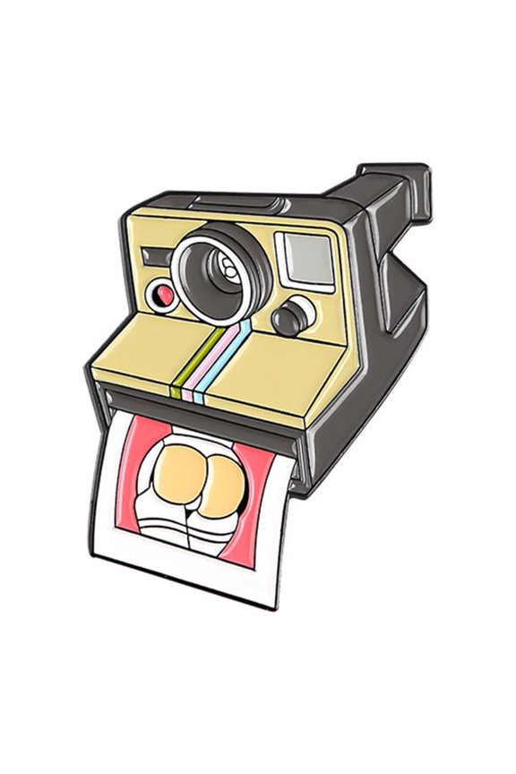 Fashion Cartoon Camera Enamel Alloy Brooch Pin Badge Lapel Denim Jacket