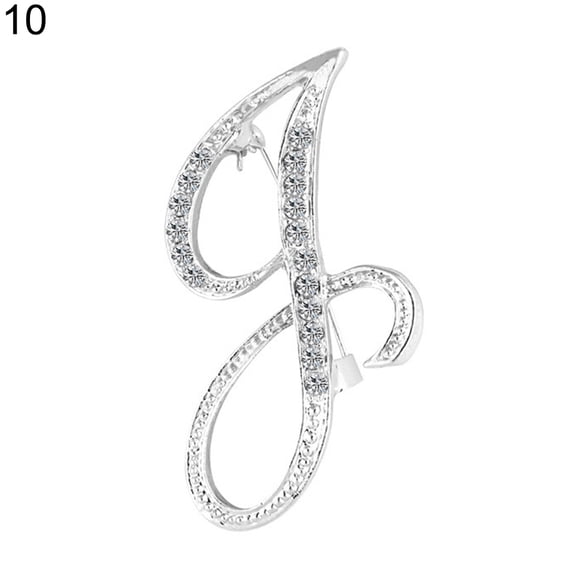 Ayyufe Fashion Unisex Rhinestone English Letters Alphabet A-Z Brooch Pin Ornament