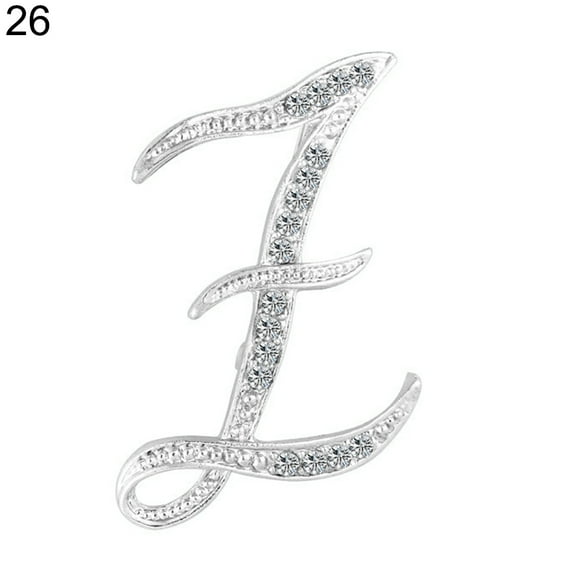 Ayyufe Fashion Unisex Rhinestone English Letters Alphabet A-Z Brooch Pin Ornament