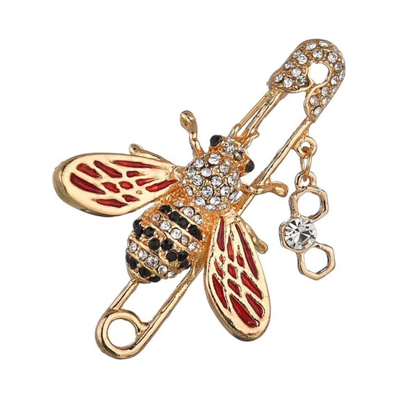 Ayyufe Fashion Women Bee Enamel Rhinestone Brooch Pin Scarf Clothes Lapel