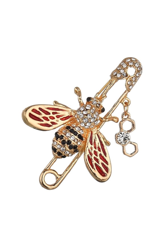 Fashion Women Bee Enamel Rhinestone Brooch Pin Scarf Clothes Lapel