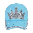 thumbnail image 1 of Ayyufe Fashion Women Crown Faux Pearl Rhinestone Baseball Cap Snapback Outdoor Sun Hat, 1 of 4