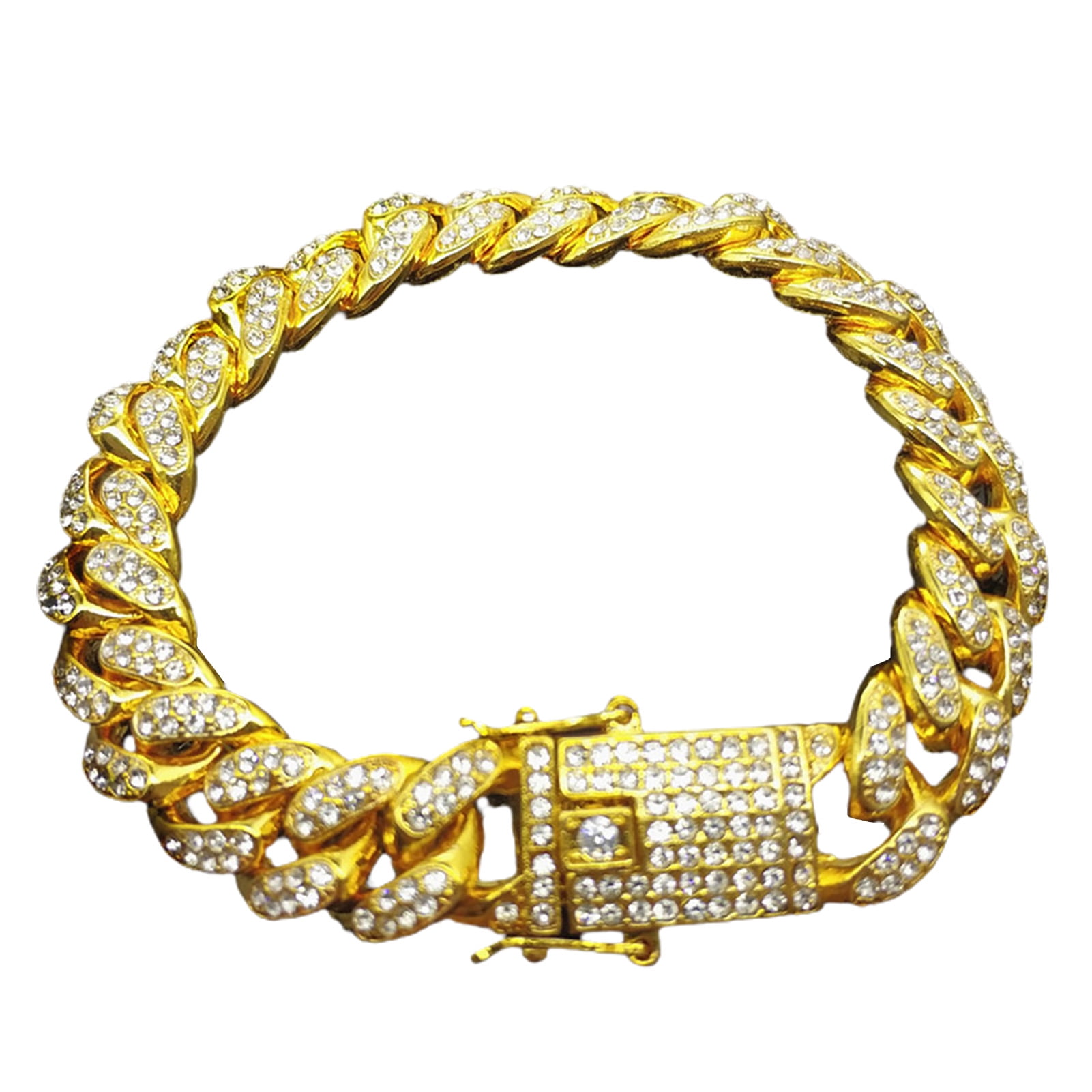 Mens iced out cuban clearance link bracelet