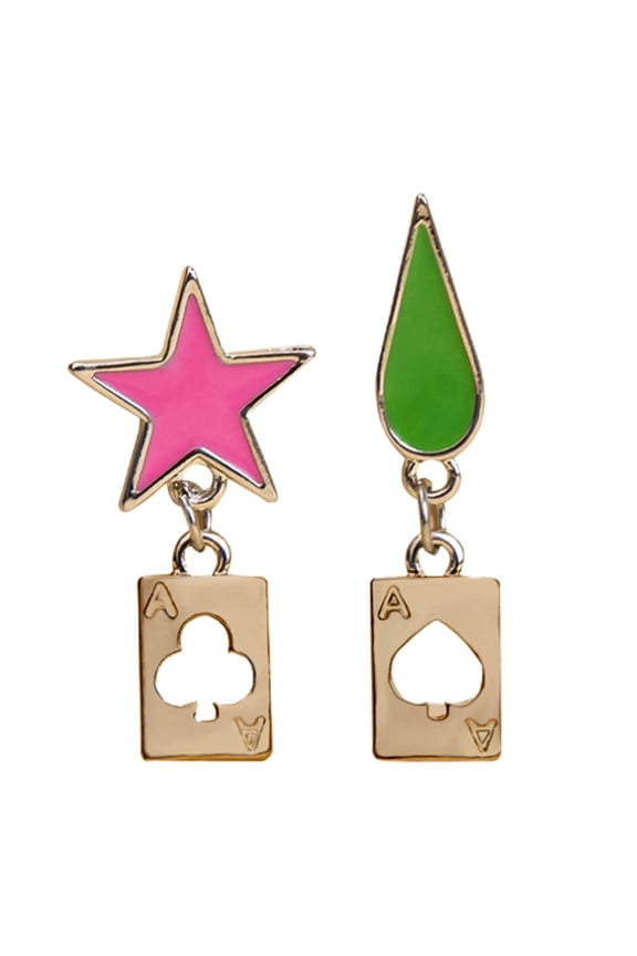 Hunter Anime Cosplay Poker Joker Ear Stud Earring for Hisoka