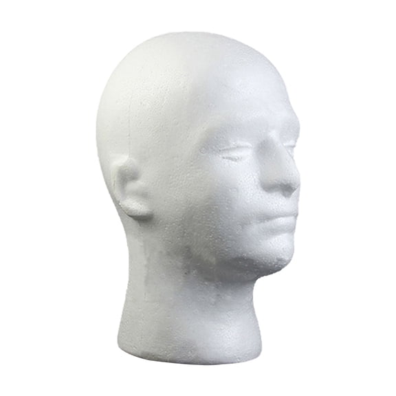 Ayyufe Male Head Model Lightweight Sturdy Styrofoam Durable Foam Wig Stand for Exhibition