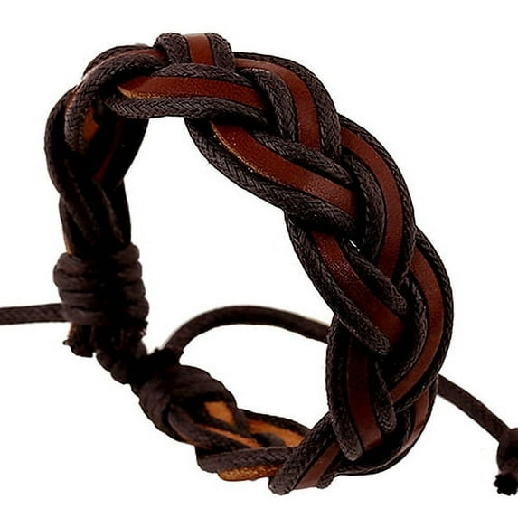 Ayyufe Men Leather Bracelets Mens Vintage Leather Wrist Bracelet Braided Wristband Cuff Bangle
